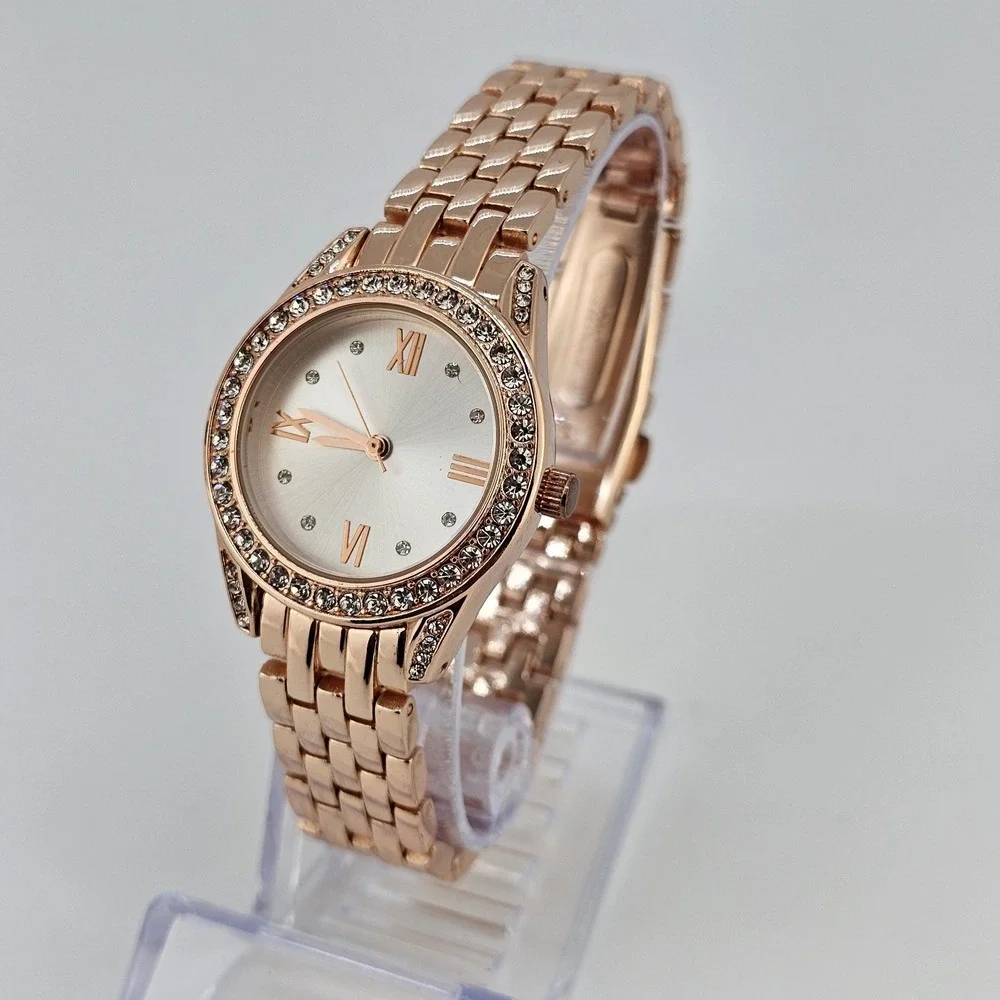 30MM Watch Women Gold Dial Gold Bracelet Band 6.75
